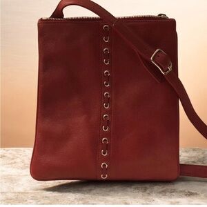 Coach legacy cherry Red Leather Crossbody Bag Euc